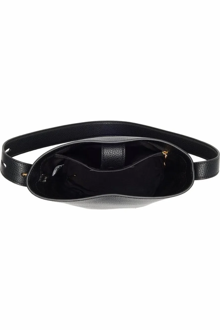 Marc Jacob Grained Calfskin Drifter Bucket Bag Black